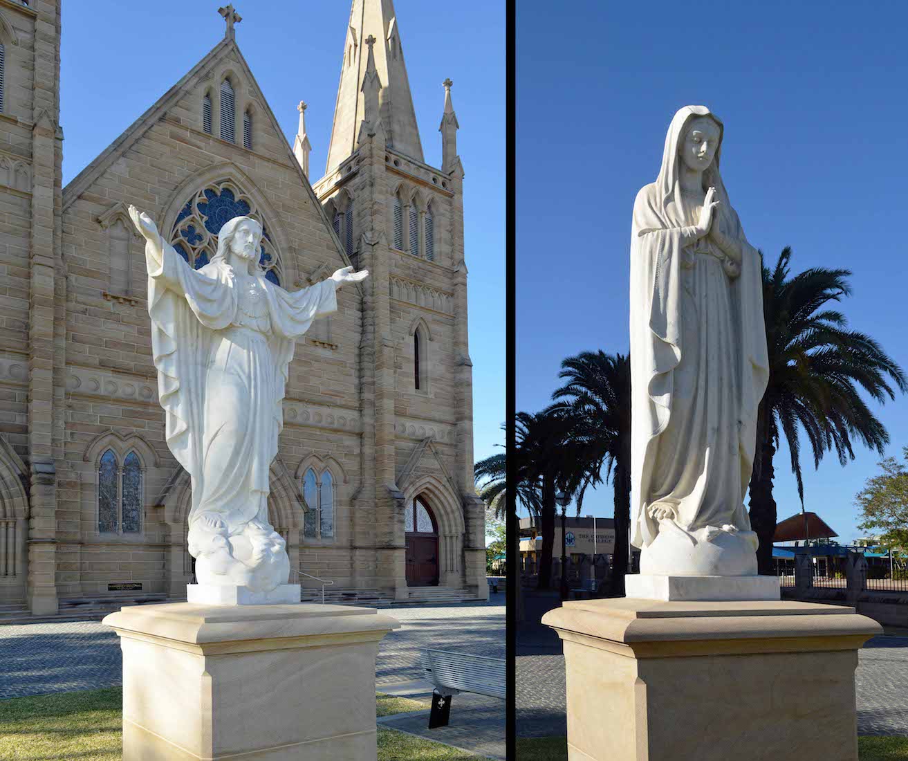 ChristSacredHeartMaryStatues